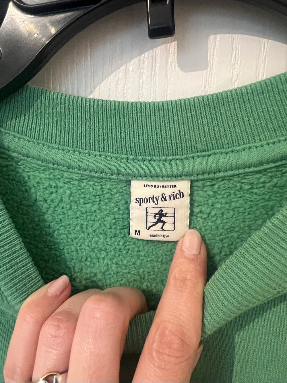 Sporty & Rich Tennis Club Unisex Sweatshirt in Vintage Kelly Green - Picture 8 of 11